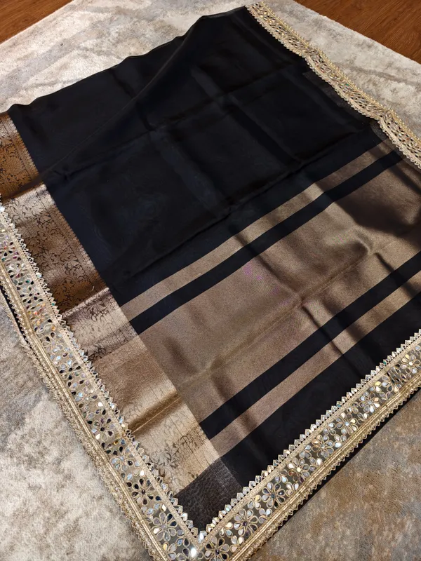 Black_Tissue_Silk_Mirror_Work_Banarasi_Saree_For_Women