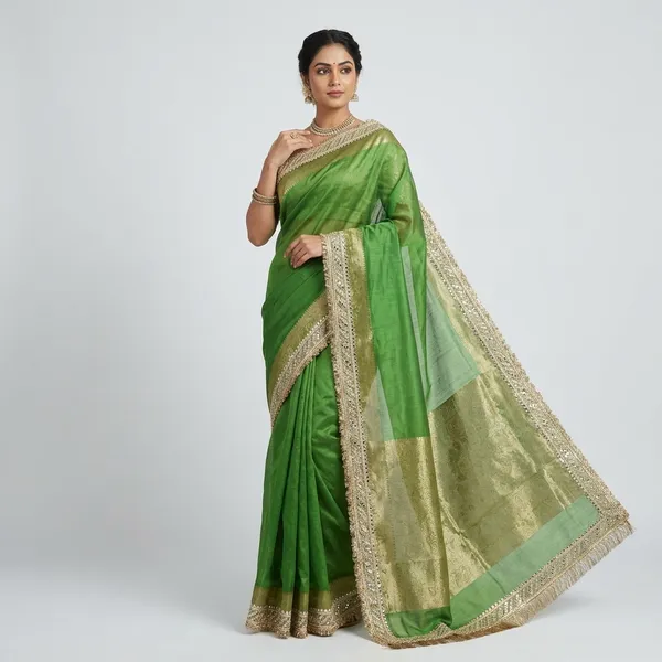 Green_Tissue_Silk_Floral_Woven_Banarasi_Saree_For_Women