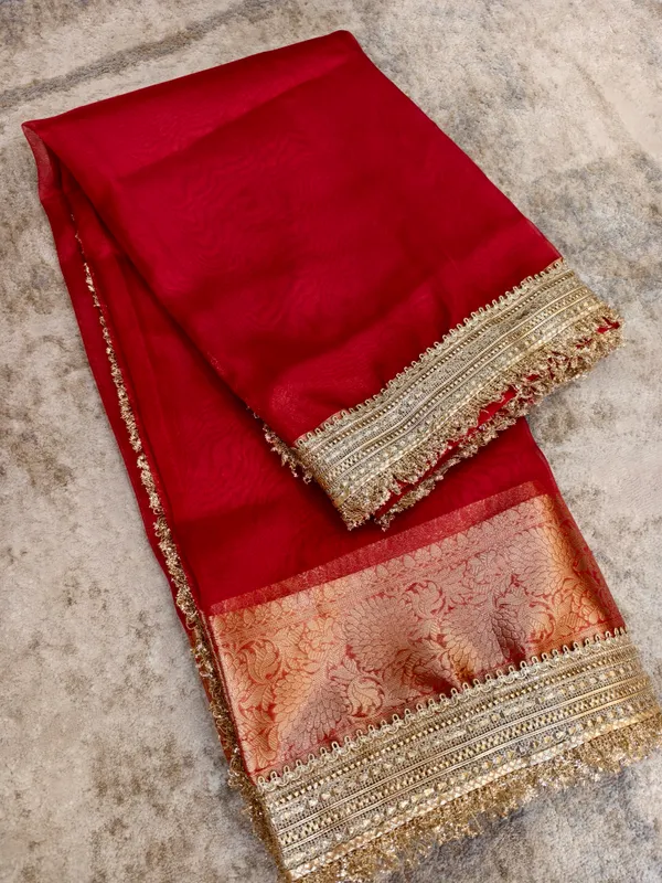 Red_Tissue_Silk_Zari_Border_Banarasi_Saree_For_Women