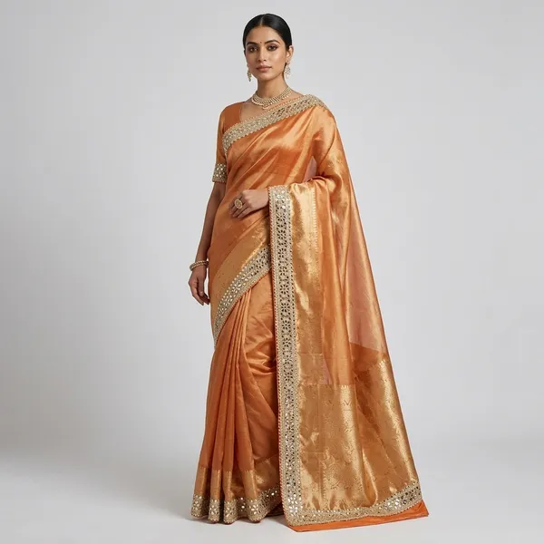 Copper_Tissue_Silk_Mirror_Work_Banarasi_Saree_For_Women