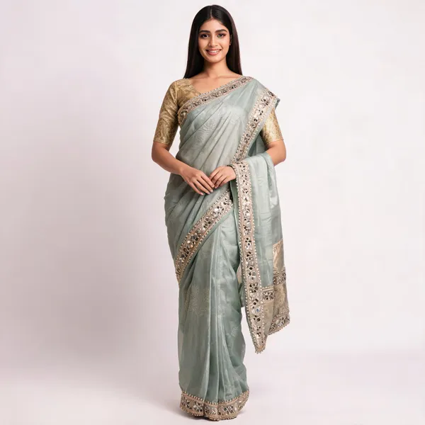 Mint_Green_Tissue_Silk_Mirror_Work_Banarasi_Saree_For_Women