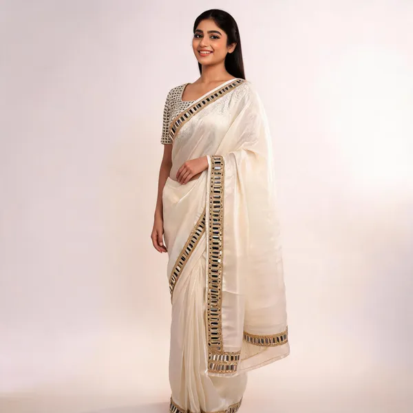 White_Shimmery_Tissue_Mirror_Work_Sequin_Saree_For_Women