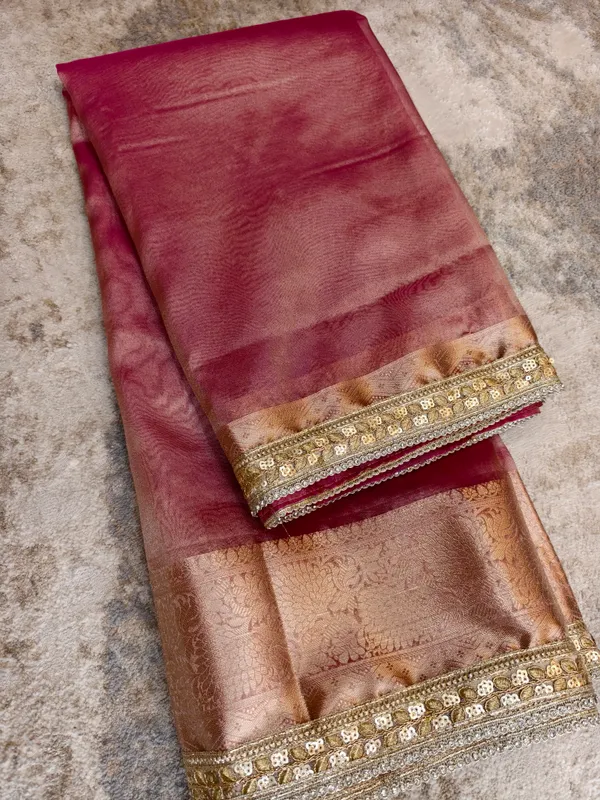 Maroon_Tissue_Silk_Woven_Floral_Saree_For_Women