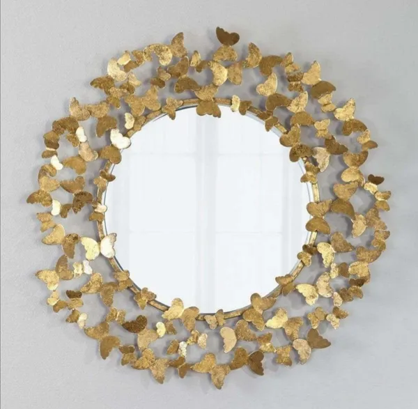Iron_Decorative_Butterfly_Motif_Round_Wall_Mirror