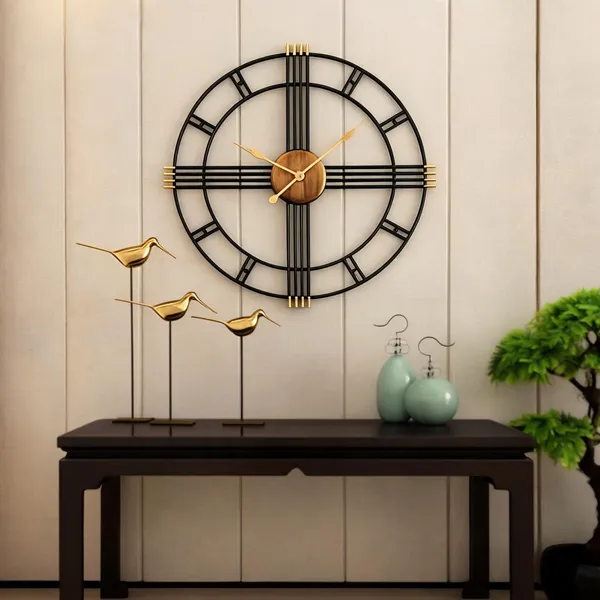 Iron_Modern_Round_Open_Frame_Wall_Clock