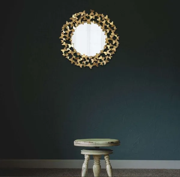 Iron_Decorative_Butterfly_Motif_Round_Wall_Mirror