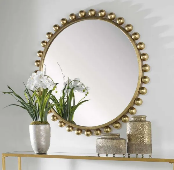 Iron_Contemporary_Beaded_Border_Round_Wall_Mirror