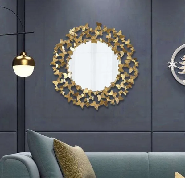 Iron_Decorative_Butterfly_Motif_Round_Wall_Mirror
