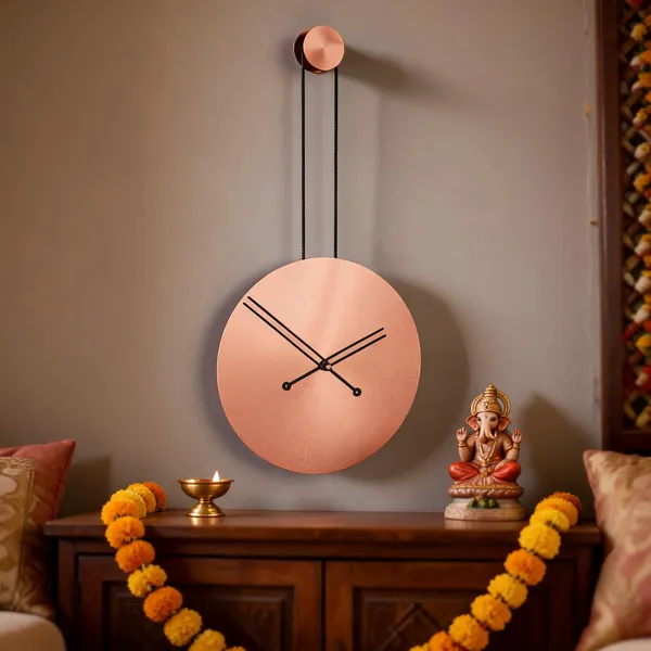 Iron_Minimalist_Round_Rose_Gold_Wall_Clock