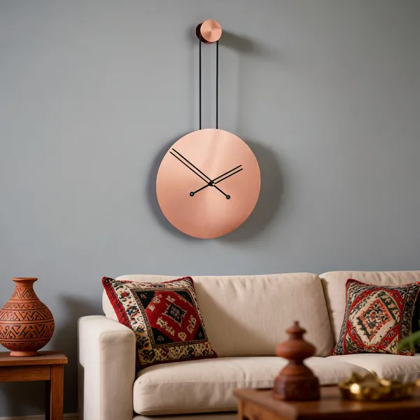 Iron_Minimalist_Round_Rose_Gold_Wall_Clock