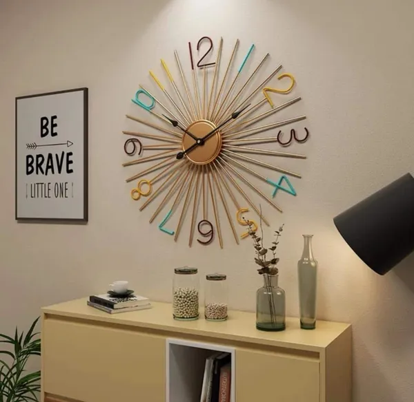 Iron_Sunburst_Multicolour_Numeral_Wall_Clock