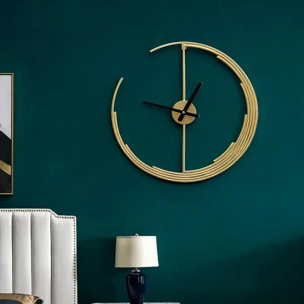 Iron_Modern_Open_Frame_Gold-Tone_Wall_Clock