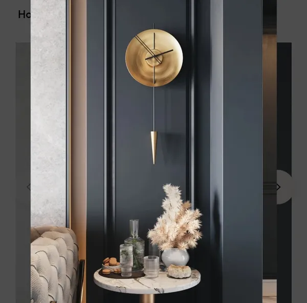 Iron_Modern_Gold-Tone_Pendulum_Wall_Clock