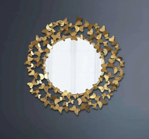 Iron_Decorative_Butterfly_Motif_Round_Wall_Mirror