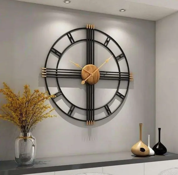 Iron_Modern_Round_Open_Frame_Wall_Clock