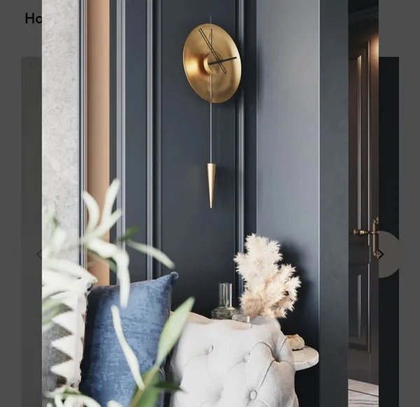 Iron_Modern_Gold-Tone_Pendulum_Wall_Clock