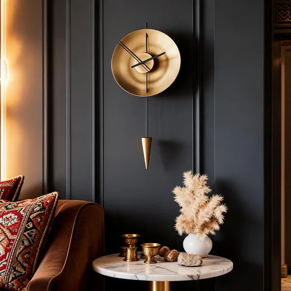Iron_Modern_Gold-Tone_Pendulum_Wall_Clock