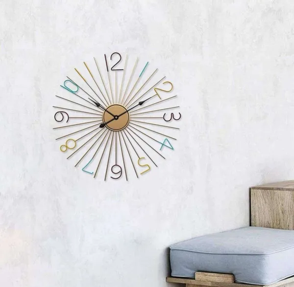 Iron_Sunburst_Multicolour_Numeral_Wall_Clock