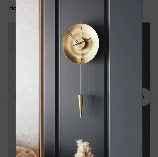 Iron_Modern_Gold-Tone_Pendulum_Wall_Clock
