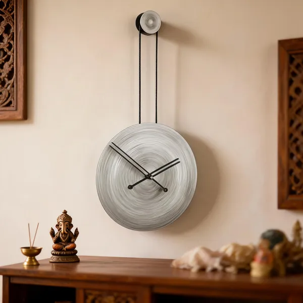 Iron_Minimalist_Hanging_Cord_Round_Wall_Clock