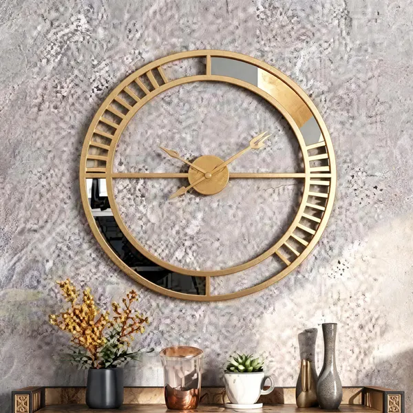 Iron_Modern_Geometric_Open_Frame_Gold-Tone_Wall_Clock