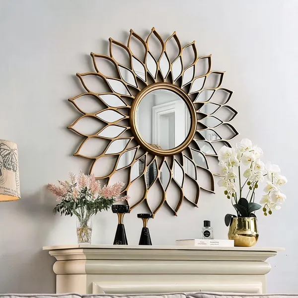 Iron_Decorative_Sunburst_Leaf_Pattern_Round_Wall_Mirror
