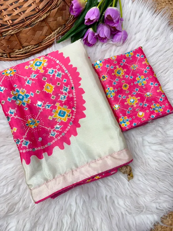 Pink_Cotton_Floral_Medallion_Print_Saree_For_Women