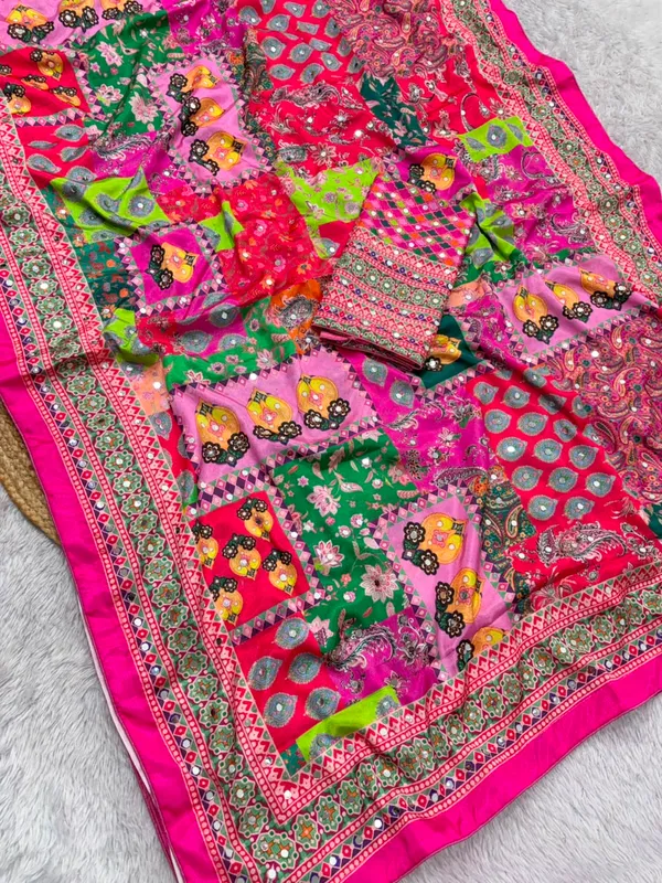 Pink_Cotton_Floral_Paisley_Print_Saree_For_Women