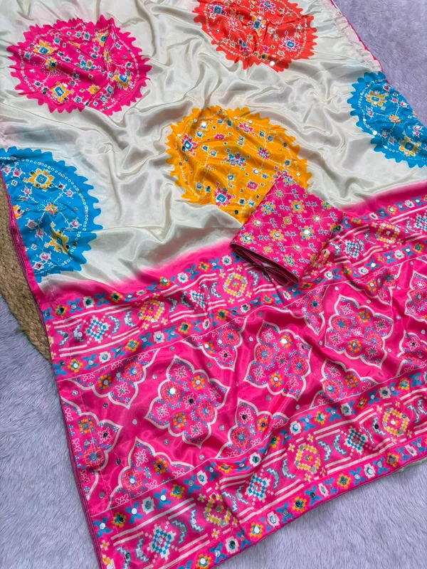 Pink_Cotton_Floral_Medallion_Print_Saree_For_Women