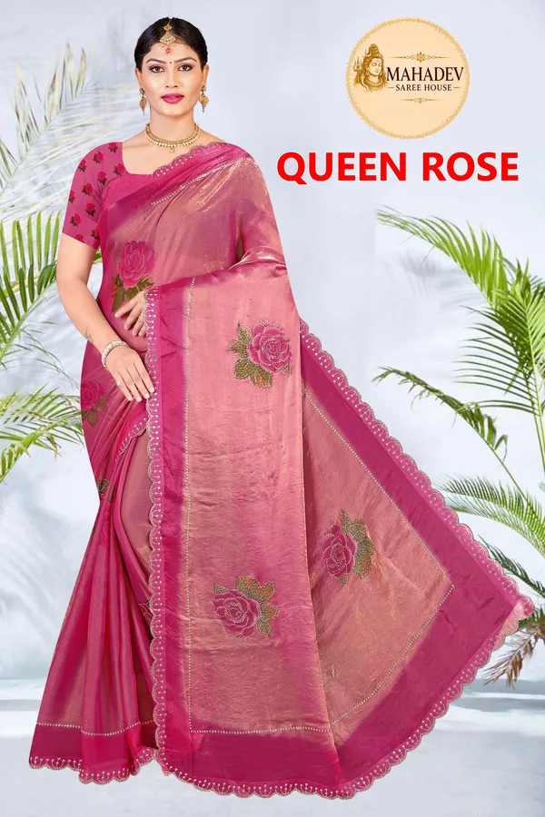 Pink_Cotton_Floral_Print_Scalloped_Border_Saree_For_Women