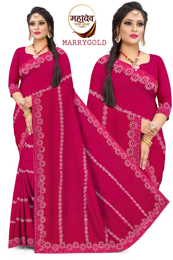 Magenta_Cotton_Floral_Print_Saree_For_Women
