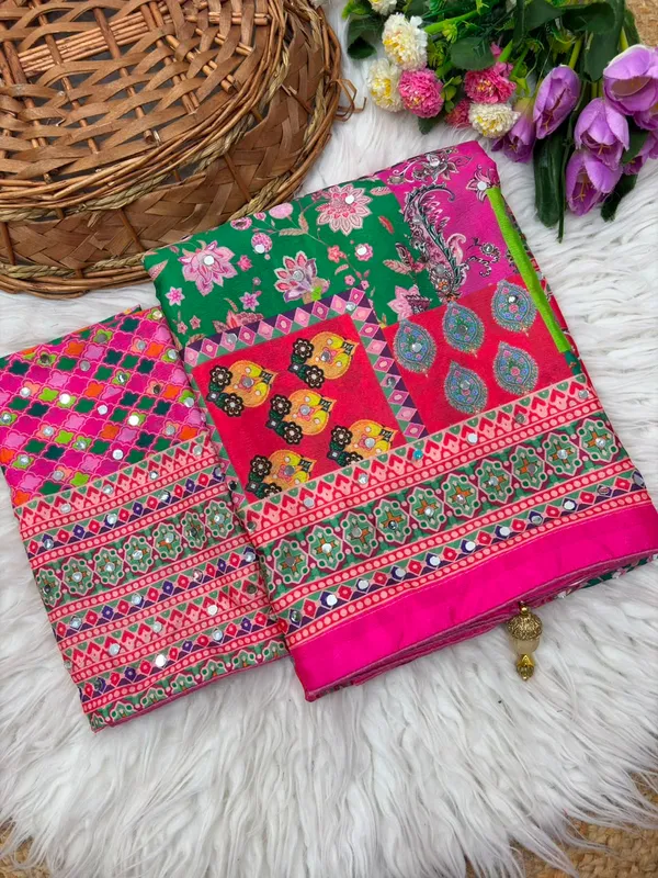 Pink_Cotton_Floral_Paisley_Print_Saree_For_Women
