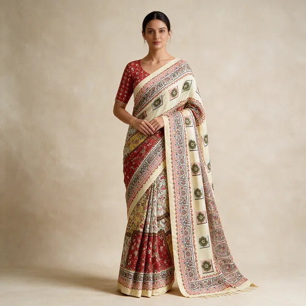 Multicolour_Cotton_Floral_Geometric_Print_Saree_For_Women