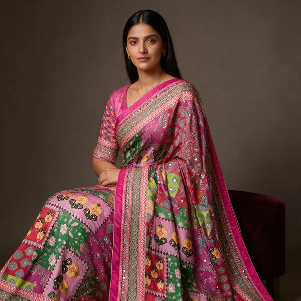 Pink_Cotton_Floral_Paisley_Print_Saree_For_Women