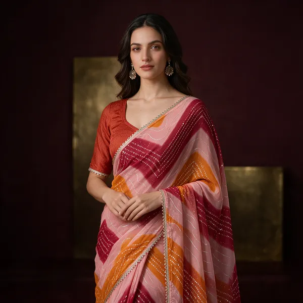 Multicolour_Cotton_Geometric_Wave_Print_Saree_For_Women