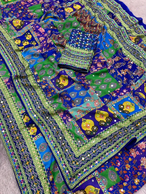 Blue_Multicolour_Cotton_Floral_Paisley_Print_Saree_For_Women