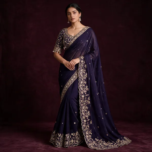 Purple_Cotton_Embroidered_Saree_For_Women