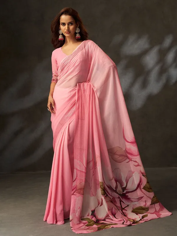 Pink_Cotton_Floral_Print_Saree_For_Women