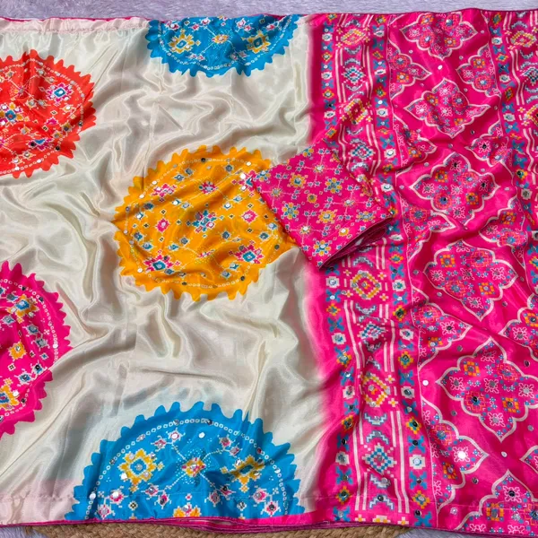 Pink_Cotton_Floral_Medallion_Print_Saree_For_Women