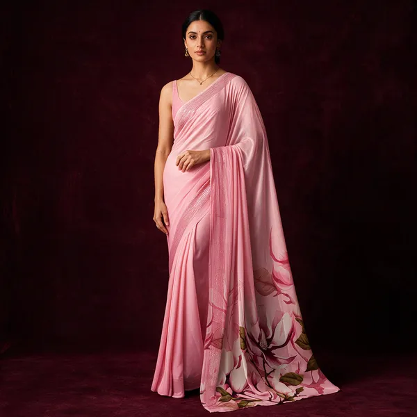 Pink_Cotton_Floral_Print_Saree_For_Women