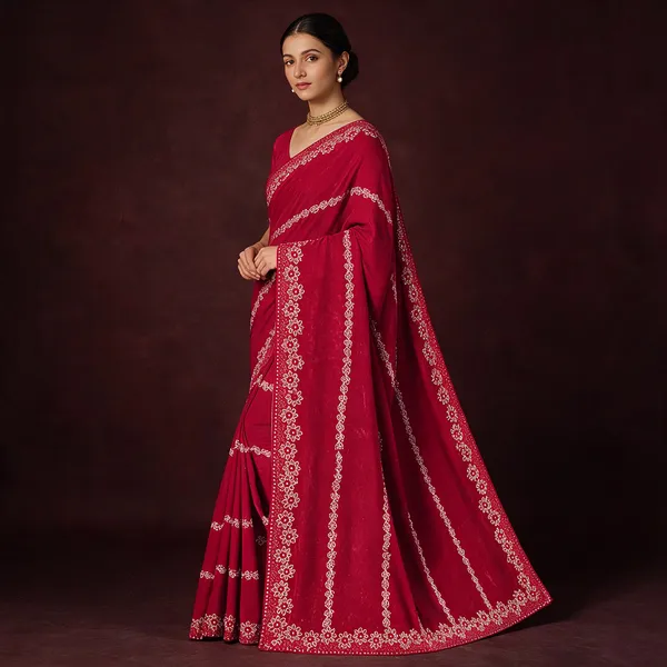 Magenta_Cotton_Floral_Print_Saree_For_Women