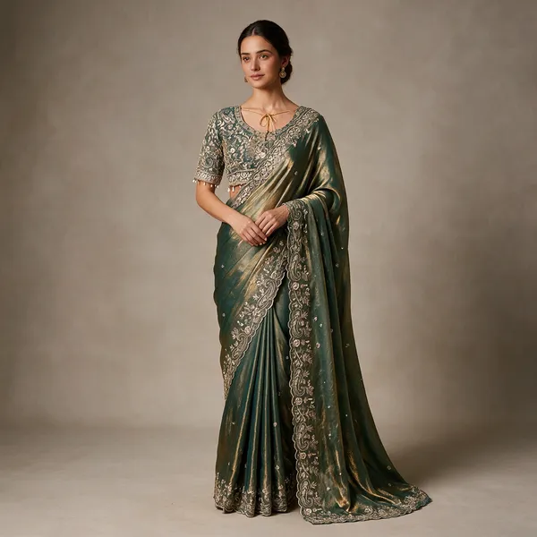Green_Cotton_Paisley_Embroidered_Saree_For_Women