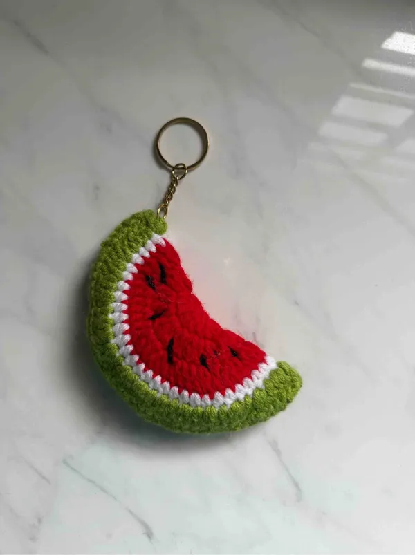 Green_100%_Premium_Cotton_Yarn_4-Ply_Crochet_Keychain_For_Bags_&_Accessories