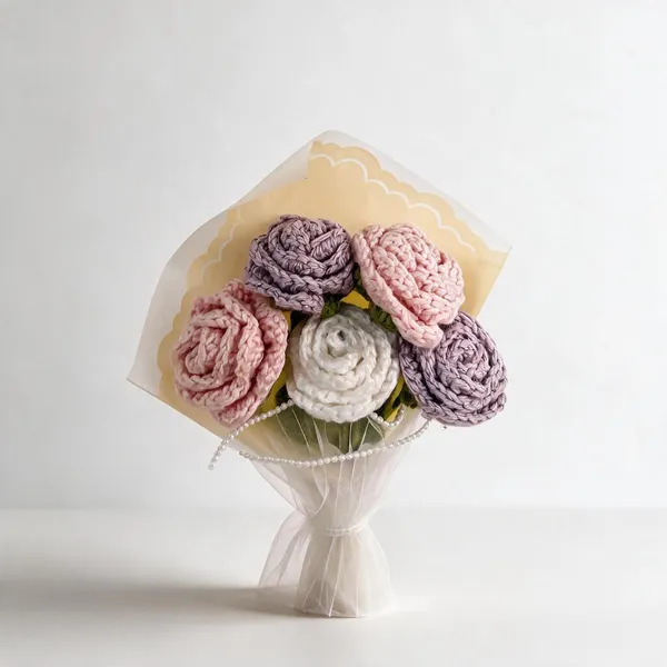 Multicolor_100%_Premium_Cotton_Yarn_4-Ply_Crochet_Flower_Bouquet_For_Gifting