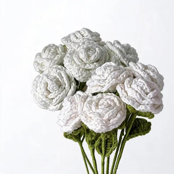 White_100%_Premium_Cotton_Yarn_4-Ply_Crochet_Artificial_Flowers_For_Home_Decor