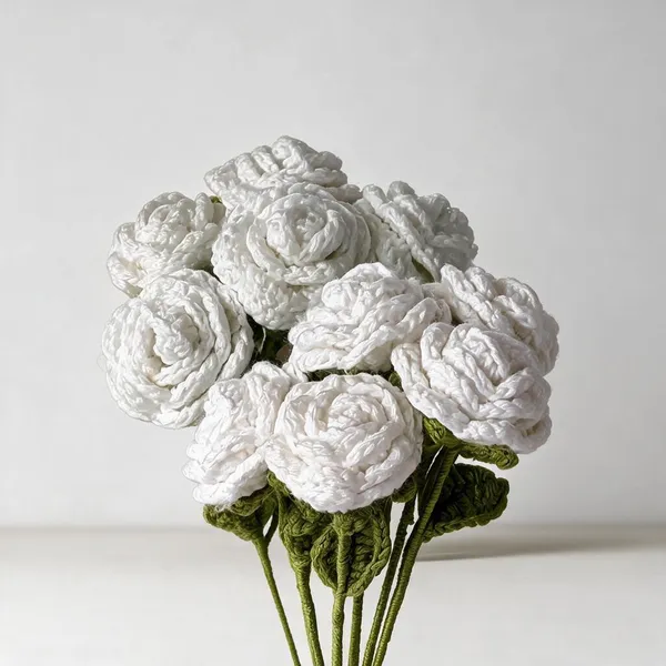 White_100%_Premium_Cotton_Yarn_5-Ply_Crochet_Artificial_Flowers_For_Home_Decor