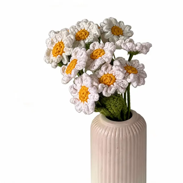 White_100%_Premium_Cotton_Yarn_4-Ply_Crochet_Artificial_Flowers_For_Home_Decor