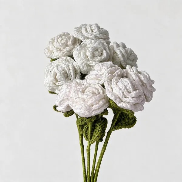 White_100%_Premium_Cotton_Yarn_5-Ply_Crochet_Artificial_Flowers_For_Home_Decor