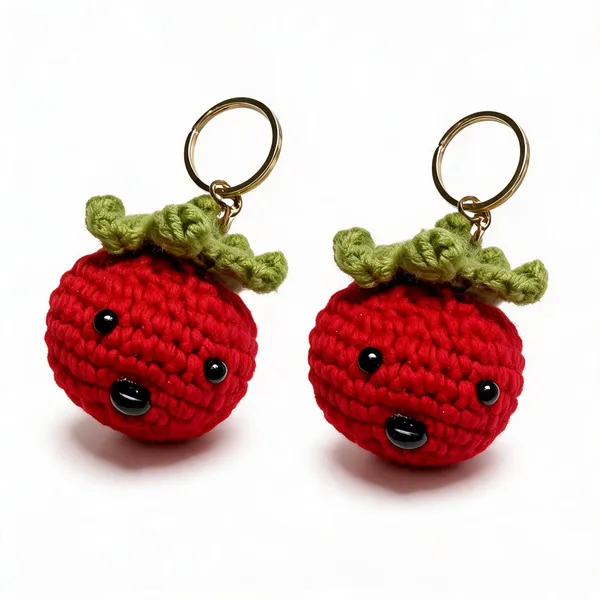 Red_100%_Premium_Cotton_Yarn_4-Ply_Crochet_Keychain_For_Bags_&_Accessories