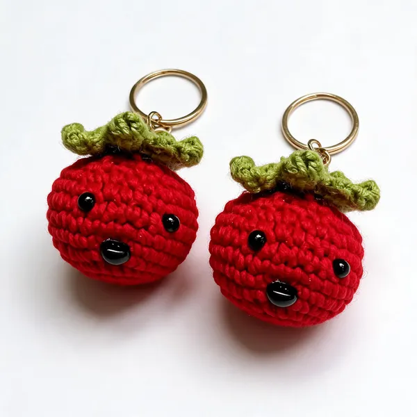 Red_100%_Premium_Cotton_Yarn_4-Ply_Crochet_Keychain_For_Bags_&_Accessories